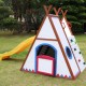 Backyard Outdoor Wood Playground Kids Cubby House Climbing Wooden Playhouses With Slide