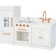 White game kitchen house ice maker modular design and storage space, wooden game kitchen set toy suitable for young children