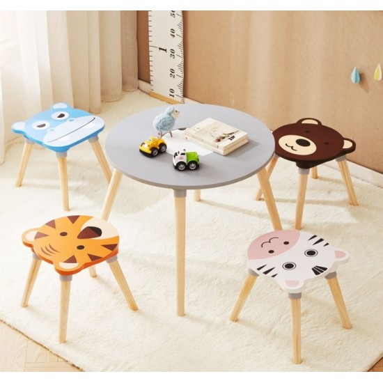 Baby Furniture Cute Cartoon Patterns Kids Studying Table and Chair set Customized Color 